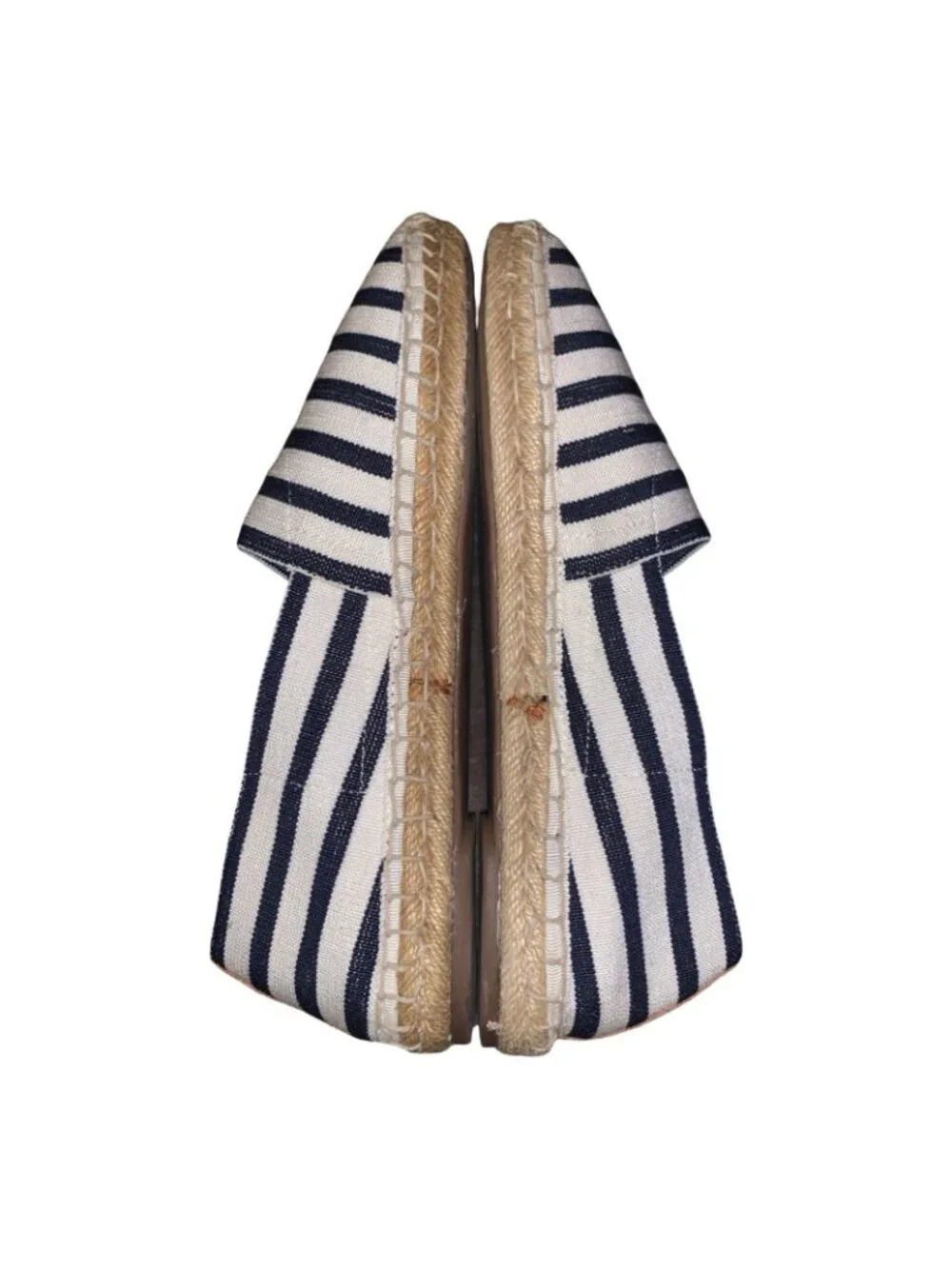 Vionic Navy and White Striped Espadrille Flats